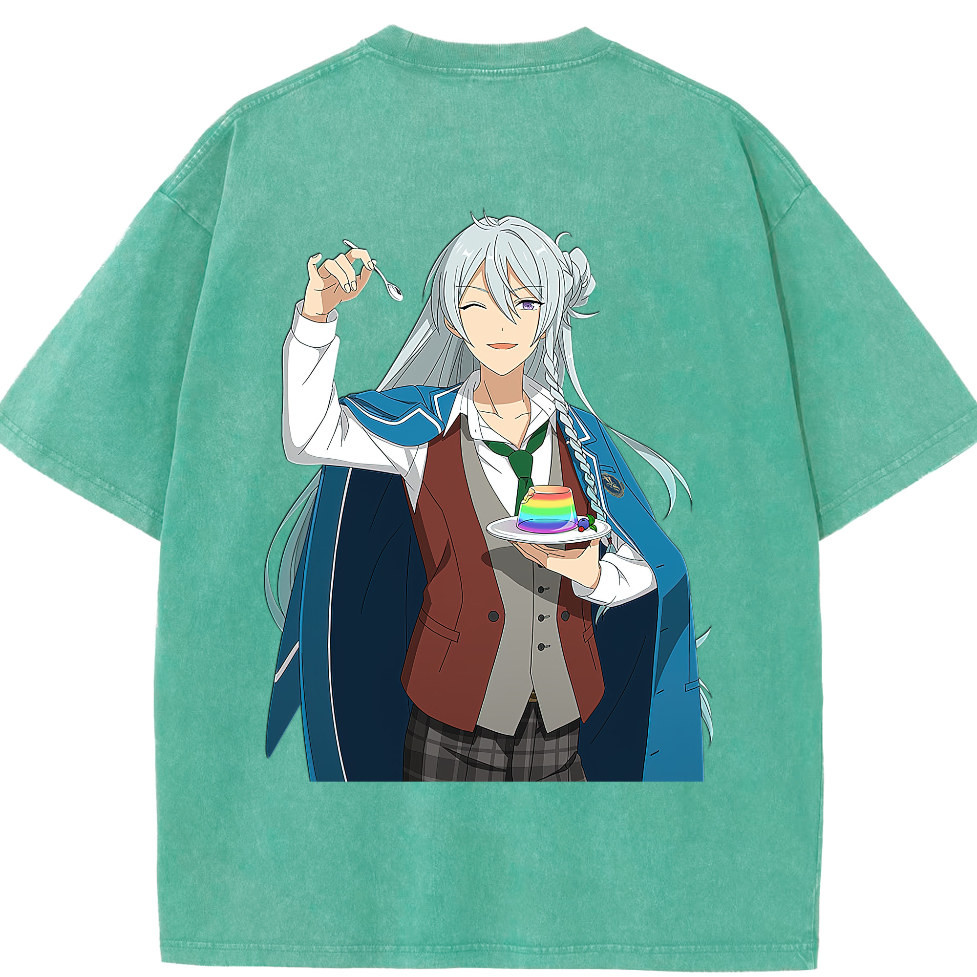 （画像用） あんさんぶるスターズ! Ensemble Stars 綿100% ヴィンテージ風 半袖Tシャツ（背面プリント）